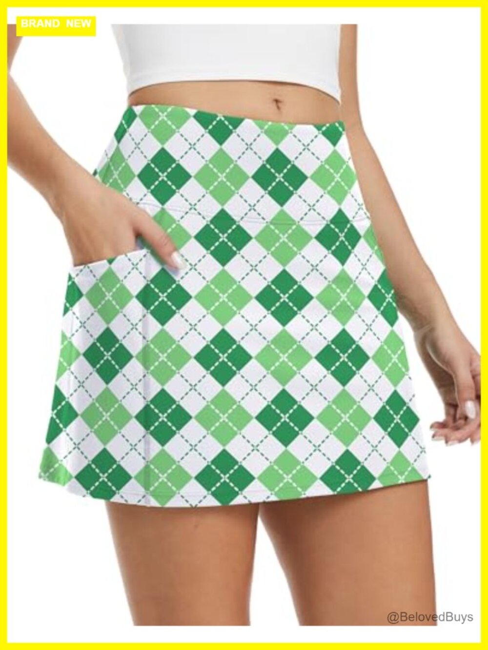16" Golf Skort with 4 Pockets Quick Dry A-Line Skirt with Shorts